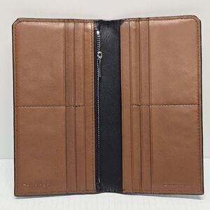 NEW Calvin Klein Tan Genuine Leather Breast Pocket Wallet CheckBook Card Holder